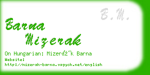 barna mizerak business card